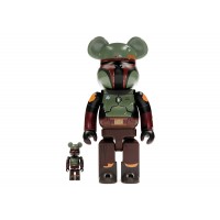 Набор фигурок (7см и 28см) Bearbrick x Star Wars Boba Fett (Recovered Armor) 100% & 400% Set