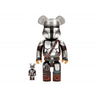 Набор фигурок (7см и 28см) Bearbrick x Star Wars The Mandalorian Beskar Armor 100% & 400% Set