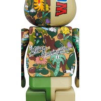 Bearbrick x Steven Harrington x BAPE Shark 100% & 400% Set Green Camo