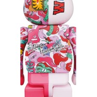 Bearbrick x Steven Harrington x BAPE Shark 100% & 400% Set Pink Camo