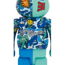 Bearbrick x Steven Harrington x BAPE Shark 1000% Blue Camo