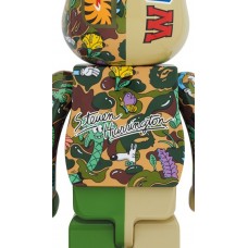 Bearbrick x Steven Harrington x BAPE Shark 1000% Green Camo