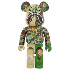 Большая фигурка (70см) Bearbrick x Steven Harrington x BAPE Shark 1000% Green Camo
