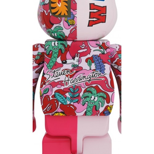 Оригинальная большая фигурка Bearbrick x Steven Harrington x BAPE Shark 1000% Pink Camo - 70см