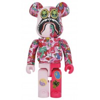 Большая фигурка (70см) Bearbrick x Steven Harrington x BAPE Shark 1000% Pink Camo