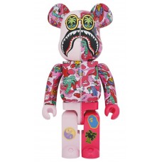 Большая фигурка (70см) Bearbrick x Steven Harrington x BAPE Shark 1000% Pink Camo