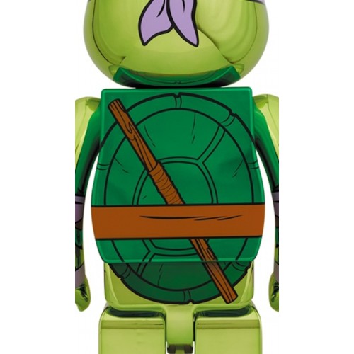 Оригинальная большая фигурка Bearbrick x Teenage Mutant Ninja Turtles Donatello 1000% Chrome Ver. - 70см