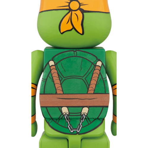 Оригинальная большая фигурка Bearbrick x Teenage Mutant Ninja Turtles Michelangelo 1000% Multi - 70см