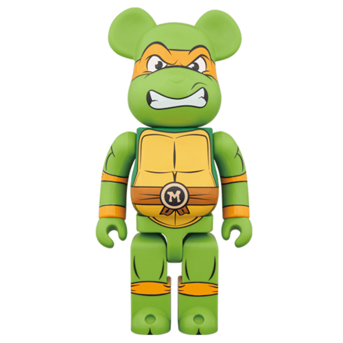 Оригинальная большая фигурка Bearbrick x Teenage Mutant Ninja Turtles Michelangelo 1000% Multi - 70см