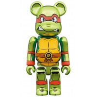 Bearbrick x Teenage Mutant Ninja Turtles Raphael Chrome 100% & 400% Set