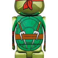 Bearbrick x Teenage Mutant Ninja Turtles Raphael Chrome 100% & 400% Set