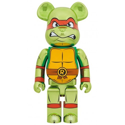 Оригинальная большая фигурка Bearbrick x Teenage Mutant Ninja Turtles Raphael Chrome 1000% - 70см