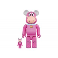 Набор фигурок (7см и 28см) Bearbrick x The Flintstones Dino 100% & 400% Set Pink