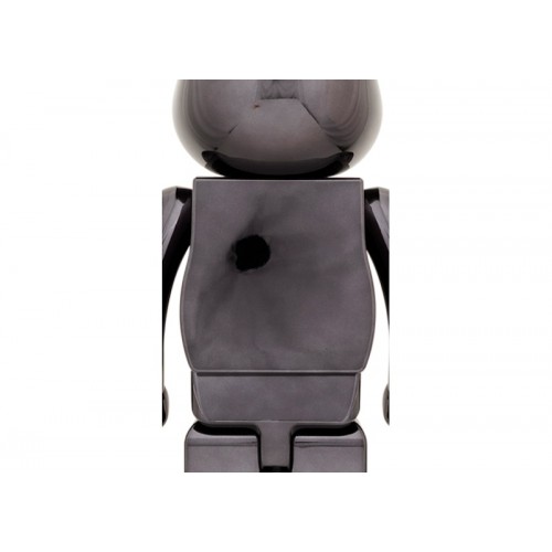 Оригинальная большая фигурка Bearbrick x The Rolling Stones Lips & Tongue 1000% Black Chrome Ver. - 70см