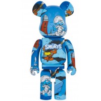 Большая фигурка (70см) Bearbrick x The Smurfs (The Astrosmurf) 1000% Blue