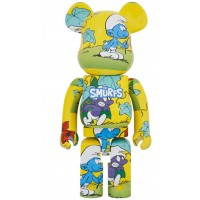 Большая фигурка (70см) Bearbrick x The Smurfs (The Purple Smurfs) 1000% Yellow
