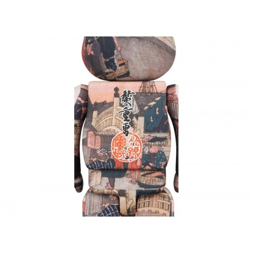Оригинальный набор фигурок Bearbrick x Tokyo National Museum Hiroshige Utagawa (Fifty-three Stations of the Tokaido) Nihonbashi 100% & 400% Set - 7см и 28см