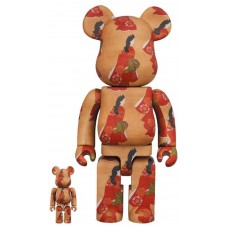 Набор фигурок (7см и 28см) Bearbrick x Tokyo National Museum Moronobu Hishikawa (Beauty Looking Back) 100% & 400% Set