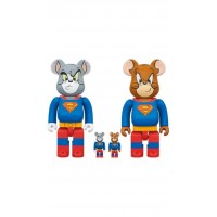 Набор фигурок (7см и 28см) Bearbrick x Tom And Jerry As Superman 100% & 400% Set