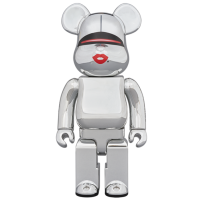 Bearbrick x Tyga x Hajime Sorayama 100% & 400% Set Silver