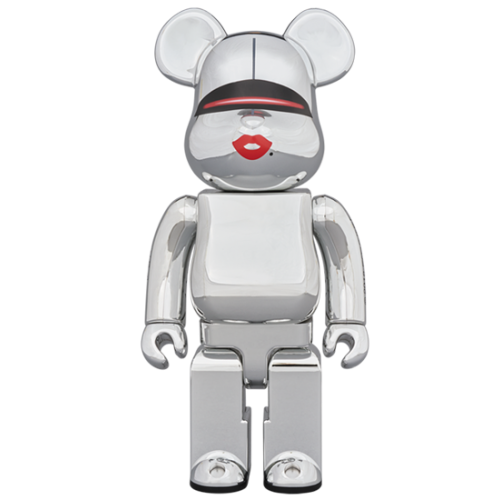 Оригинальный набор фигурок Bearbrick x Tyga x Hajime Sorayama 100% & 400% Set Silver - 7см и 28см