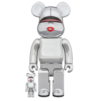 Набор фигурок (7см и 28см) Bearbrick x Tyga x Hajime Sorayama 100% & 400% Set Silver