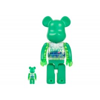 Набор фигурок (7см и 28см) Bearbrick x WF Fashion x My First Bearbrick Baby 100% & 400% Set Green