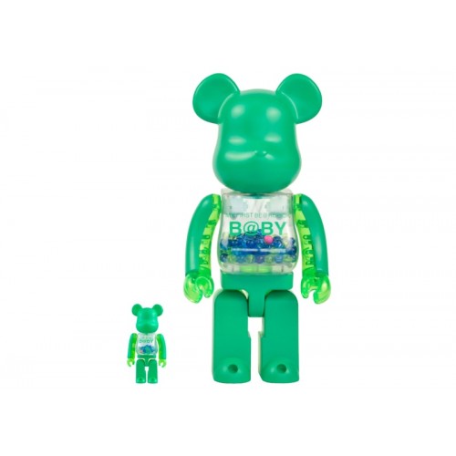 Оригинальный набор фигурок Bearbrick x WF Fashion x My First Bearbrick Baby 100% & 400% Set Green - 7см и 28см