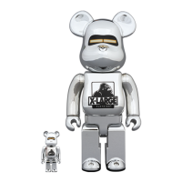 Набор фигурок (7см и 28см) Bearbrick x Xlarge x Hajime Sorayama 100% & 400% Set Chrome