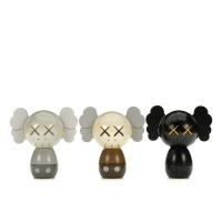 KAWS HOLIDAY JAPAN Kokeshi Doll Set of 3 (Edition of 1,000) Multicolor