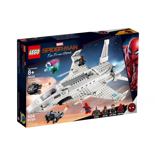 Конструктор LEGO Spiderman Stark Jet and the Drone Attack Set 76130