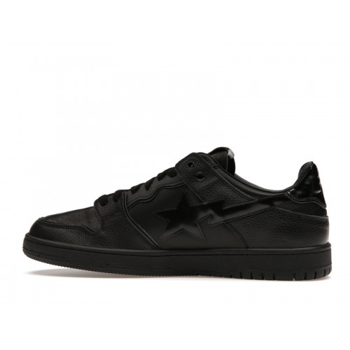 A Bathing Ape Bape SK8 Sta Triple Black Patent Leather Sta Logo - мужская сетка размеров