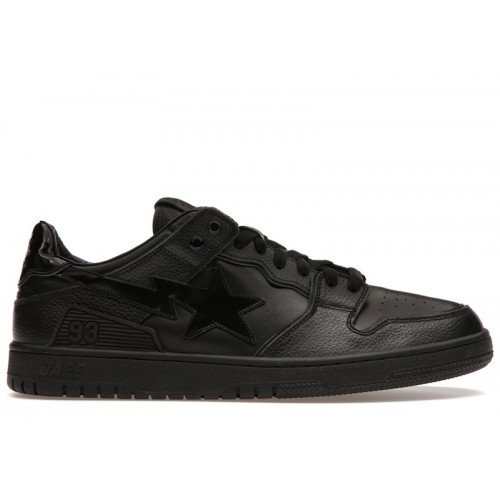 A Bathing Ape Bape SK8 Sta Triple Black Patent Leather Sta Logo - мужская сетка размеров
