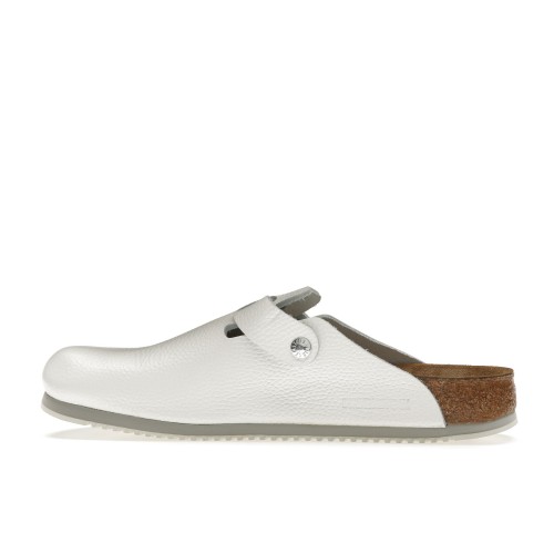 Birkenstock Boston Super Grip Leather White - мужская сетка размеров