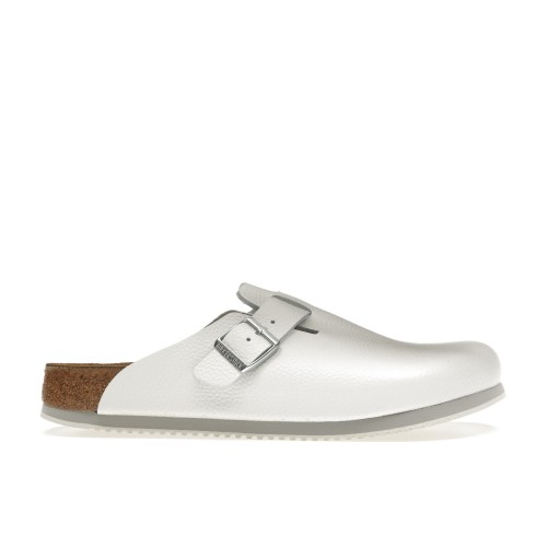 Birkenstock Boston Super Grip Leather White - мужская сетка размеров