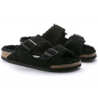 Birkenstock Arizona Shearling Suede Leather Black