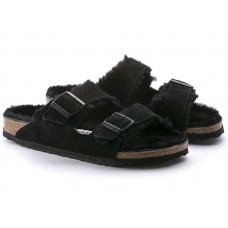 Birkenstock Arizona Shearling Suede Leather Black
