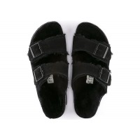 Birkenstock Arizona Shearling Suede Leather Black