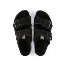 Birkenstock Arizona Shearling Suede Leather Black