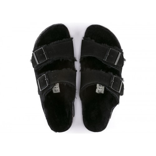 Birkenstock Arizona Shearling Suede Leather Black - мужская сетка размеров