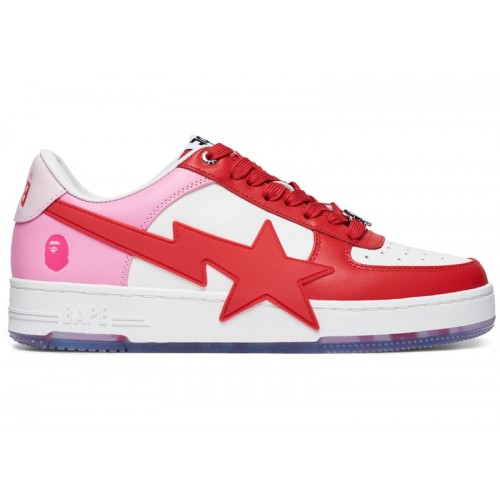 A Bathing Ape Bape Sta OS White Pink Red - мужская сетка размеров