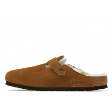 Birkenstock Boston Shearling Suede Leather Mink