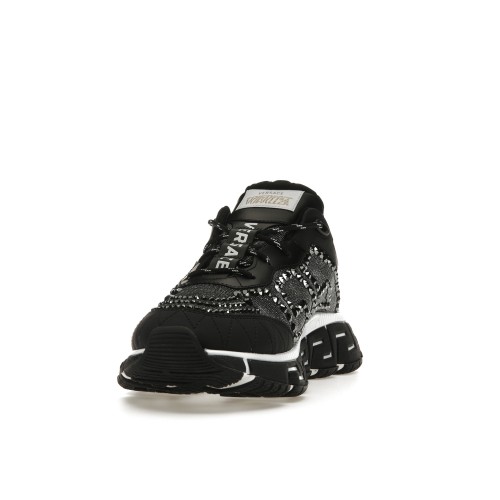 Кроссы Versace Trigreca Crystals Black Grey White - мужская сетка размеров