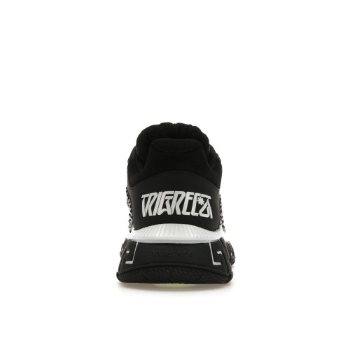 Кроссы Versace Trigreca Crystals Black Grey White - мужская сетка размеров