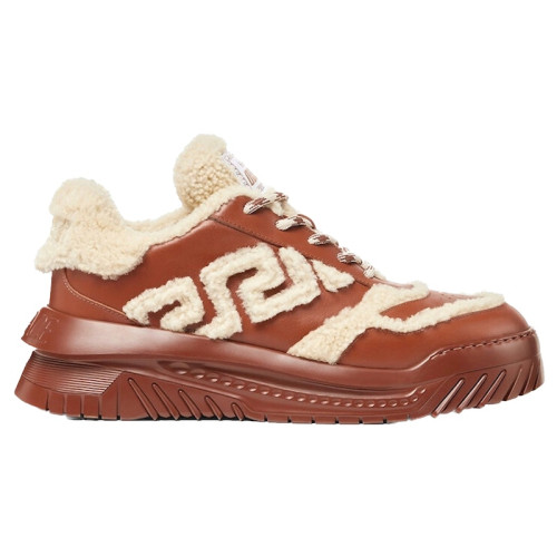 Versace Odissea Sneaker Shearling - Brown - мужская сетка размеров