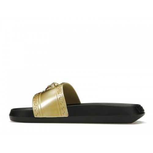 Versace Palazzo Medusa Pool Slide Gold Black - мужская сетка размеров