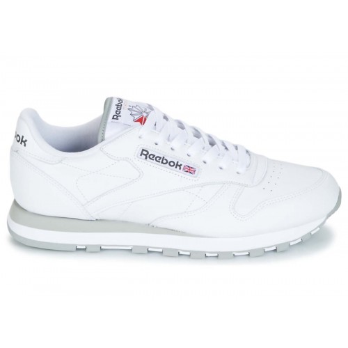 Кроссы Reebok Classic Leather White Grey - мужская сетка размеров