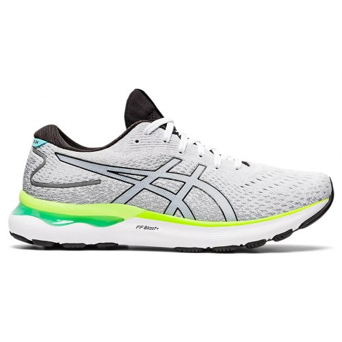 Кроссы ASICS Gel-Nimbus 24 White Black Lime Green - мужская сетка размеров