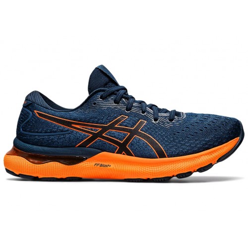 Кроссы ASICS Gel-Nimbus 24 French Blue Shocking Orange - мужская сетка размеров