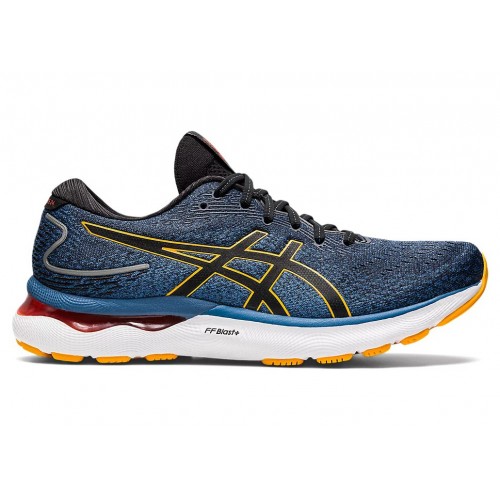 Кроссы ASICS Gel Nimbus 24 Azure Blue Amber - мужская сетка размеров